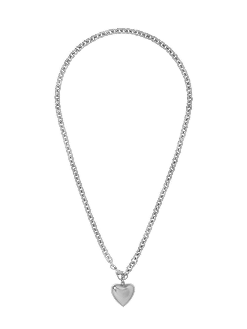 Roxanne Assulin The Mini Puffy Heart Charm Necklace Silver